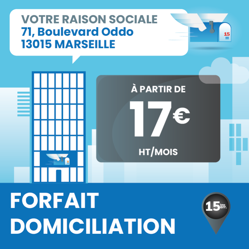 Réactivation Domiciliation d'entreprise à Marseille 7ème (1 an)