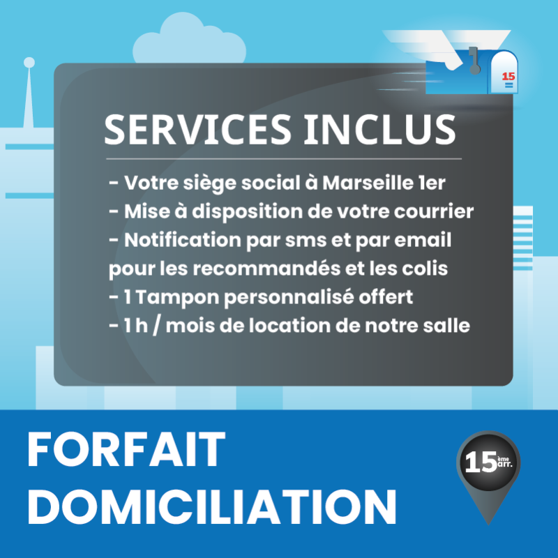 Réactivation Domiciliation d'entreprise à Marseille 7ème (1 an)