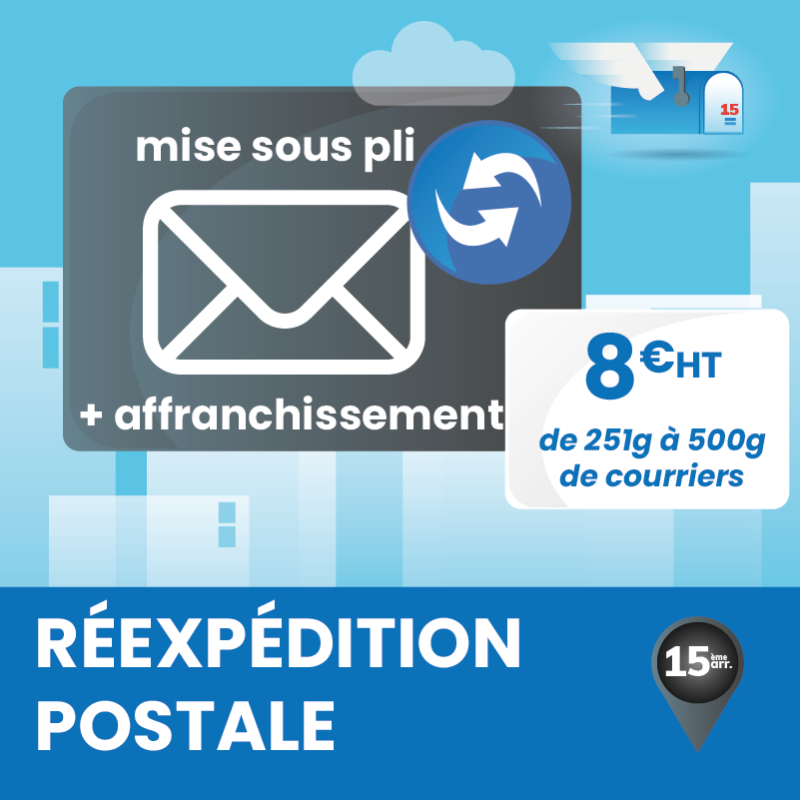 Mise sous pli et Réexpédition simple (forfait)