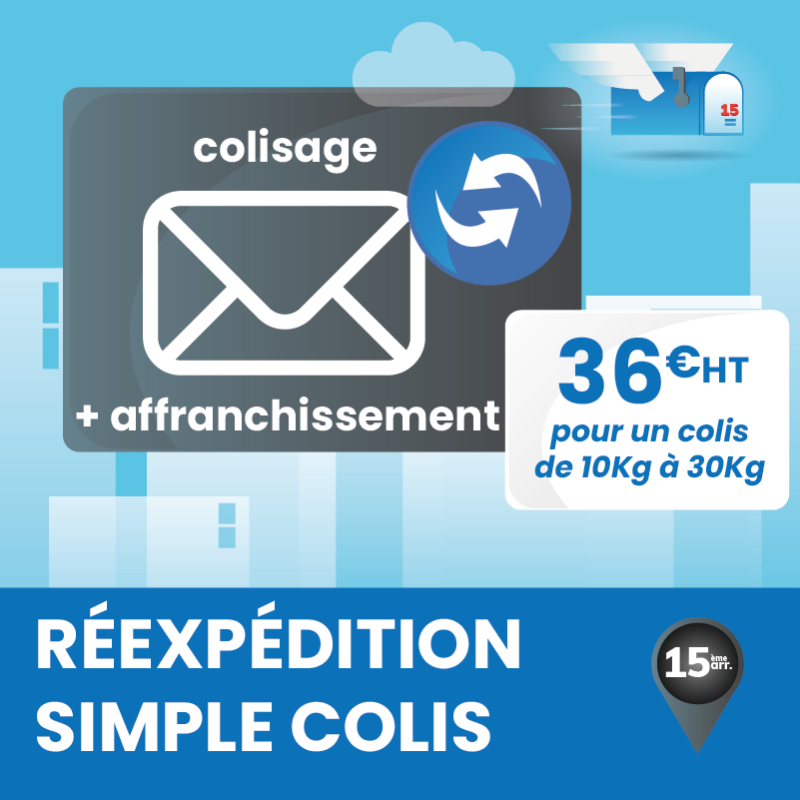 Réexpédition de colis (+ frais d'affranchissement si sup à 250g)