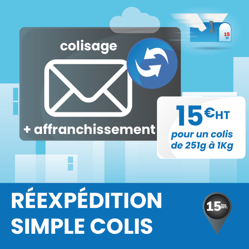 Réexpédition de colis (+ frais d'affranchissement si sup à 250g)