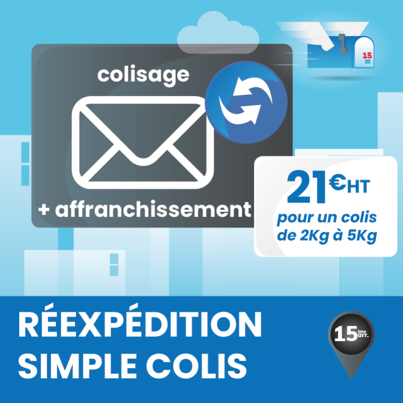 Réexpédition de colis (+ frais d'affranchissement si sup à 250g)