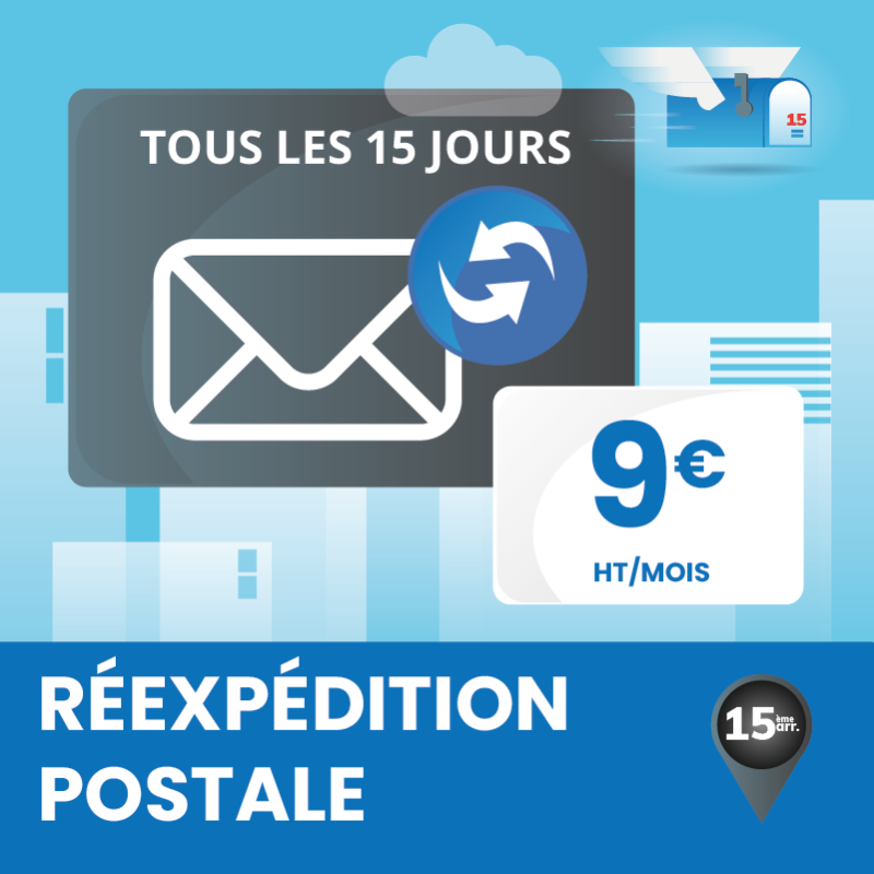 Réexpédition postale des courriers tous les 15 jours (1 mois)