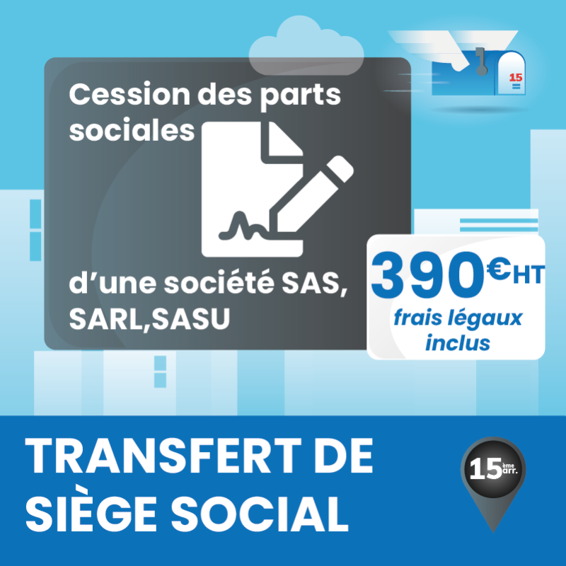 Cession des parts sociales d'une société (frais légaux inclus)